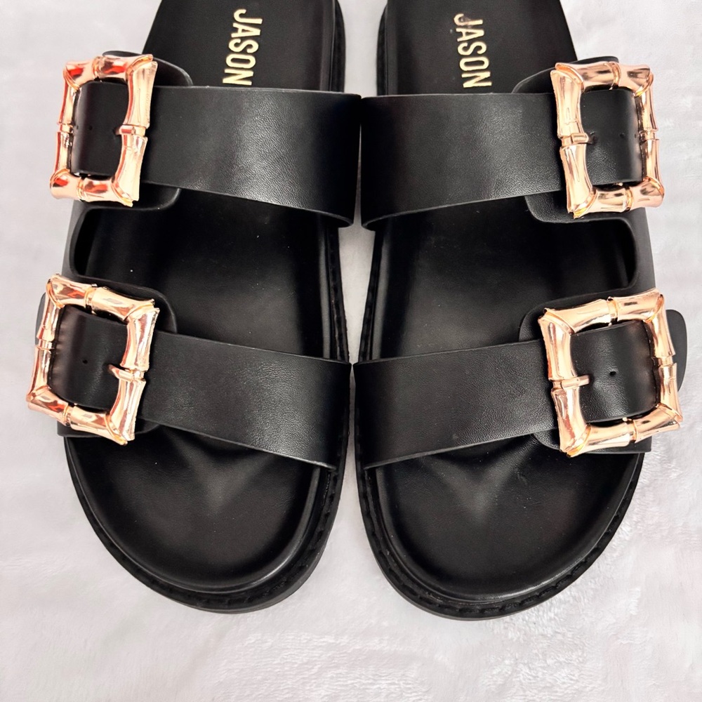JASON WU Marzan Black Vegan Leather Luxe Slide-On Sandal--NEW--8.5 - Picture 3 of 15